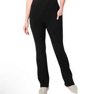 Denim & Co Yoga Stretch Pants Black MPetite NWOT